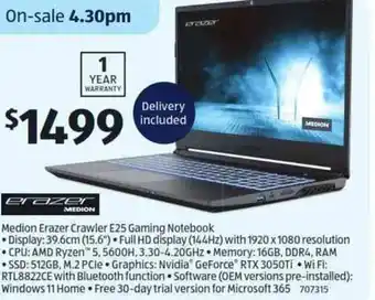 Medion Erazer Crawler E25 Gaming Notebook
