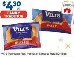 Foodland Vili's Traditional Pies, Pasties or Sausage Roll offer