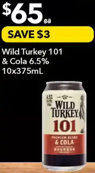 Ritchies Wild turkey 101 & cola offer