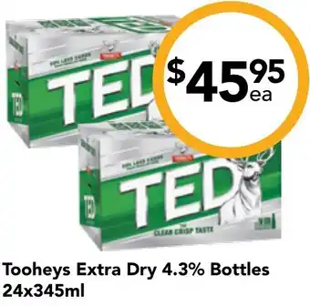 Cellarbrations Tooheys Extra Dry 4.3% Bottles offer