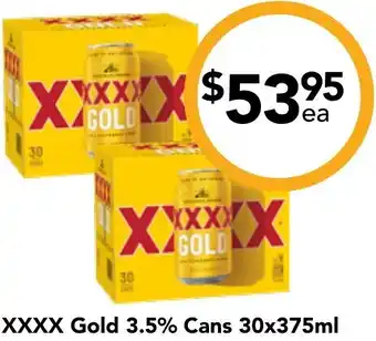 Cellarbrations XXXX Gold 3.5% Cans offer