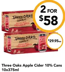 Cellarbrations Three Oaks Apple Cider 10% Cans offer