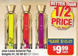 Direct Chemist Outlet Jean Loues Scherrer Pop Delights 01, 02 OR 03 offer