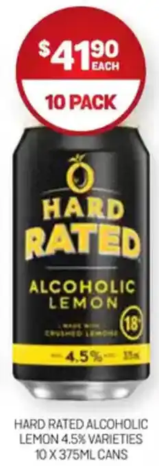 Harry Brown Hard rated alcoholic lemon 4.5% varieties cans offer