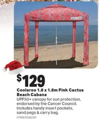 Mitre 10 Coolaroo 1.8 x 1.8m Pink Cactus Beach Cabana offer