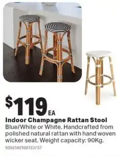 Mitre 10 Indoor Champagne Rattan Stool offer