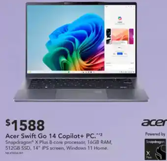 Harvey Norman Acer Swift Go 14 Copilot+ PC offer