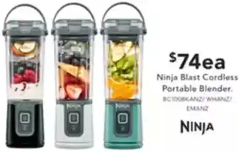 Harvey Norman Ninja Blast Cordless Portable Blender offer