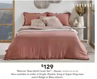 Harvey Norman 'Monroe' Rose Quilt Cover Set offer