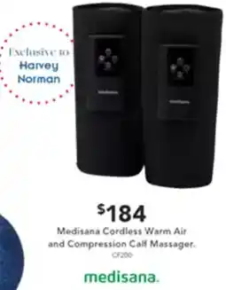 Harvey Norman Medisana Cordless Warm Air and Compression Calf Massager offer