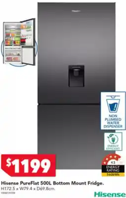 Harvey Norman Hisense PureFlat 500L Bottom Mount Fridge offer