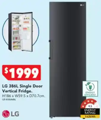 Harvey Norman Lg  single door vertical fridge offer