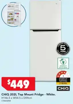 Harvey Norman CHIQ Top Mount Fridge offer