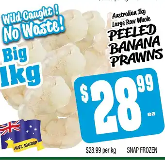 Farmer Jack's Peeled banana prawns offer