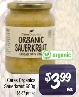 Farmer Jack's Ceres Organics Sauerkraut offer
