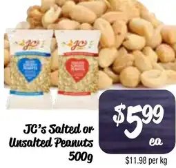 Farmer Jack's JC's Salted or Unsalted Peanuts offer