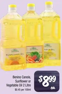Benino Canola, Sunflower or Vegetable Oil