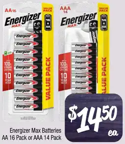 Farmer Jack's Energizer Max Batteries offer