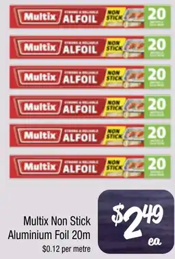 Multix Non Stick Aluminium Foil 20m