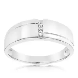 Shiels Sterling Silver 3 Diamond Ring offer