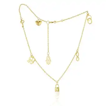 Shiels 9ct Yellow Gold Six Charm 27cm Anklet offer