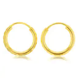 Shiels 9ct Silverfilled Yellow Gold 10mm Diamond Cut Sleeper offer