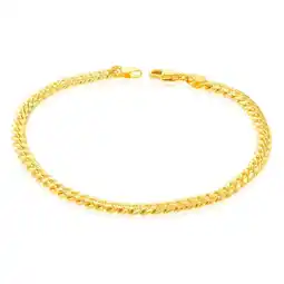 Shiels 9ct Yellow Gold Silverfilled 120 Gauge Curb 21cm Bracelet offer