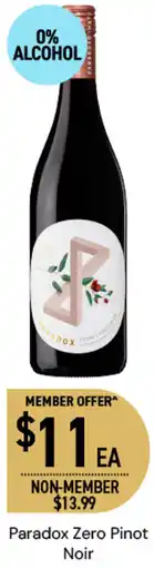 Dan Murphy's Paradox Zero Pinot Noir offer