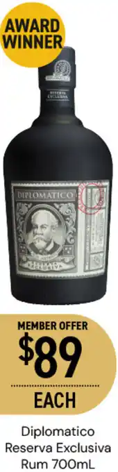 Dan Murphy's Diplomatico Reserva Exclusiva Rum offer