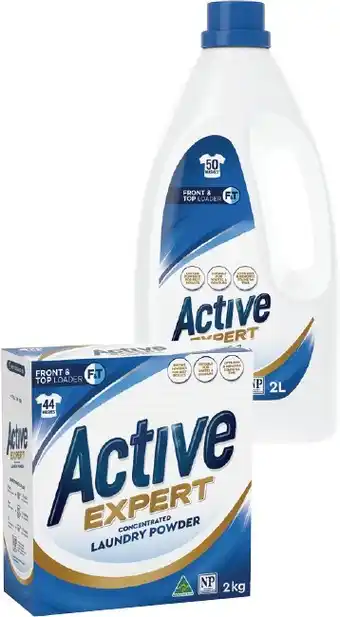 IGA Active Expert Laundry Liquid 2 Litre or Powder 2kg Selected Varieties offer