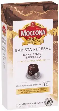 IGA Moccona Barista Reserve Coffee Capsules 10 Pack Selected Varieties offer