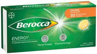 IGA Berocca Energy Effervescent Tablets 30 Pack Selected Varieties offer