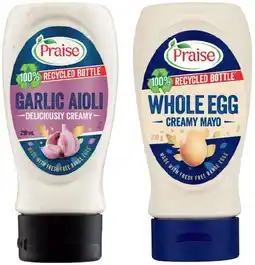 IGA Praise Mayo, Aioli, or Burger Sauce 230-250mL Selected Varieties offer