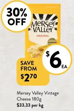 Foodworks Mersey Valley Vintage Cheese offer