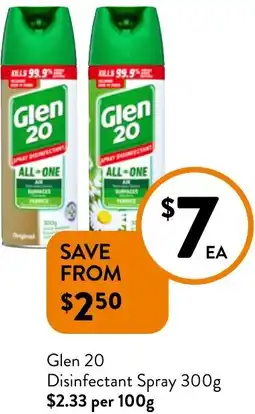 Foodworks Glen 20 Disinfectant Spray offer