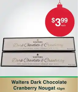 Australian Butchers Store Walters Dark Chocolate Cranberry Nougat offer