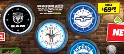 Autobarn Licensed neon clocks offer