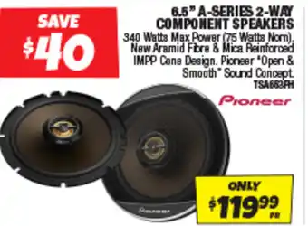 Autobarn 6.5" a-series 2-way component speakers offer