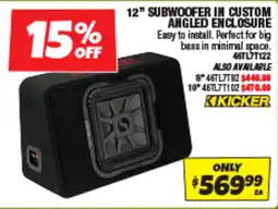 Autobarn 12" subwoofer in custom angled enclosure offer