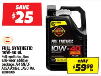 Autobarn Full synthetic 10w-40 offer