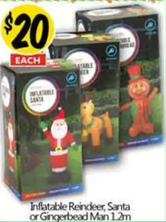 NQR Inflatable Reindeer, Santa or Gingerbead Man offer