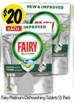 NQR Fairy Platinum Dishwashing Tablets 51. Pack offer