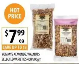 Supabarn Yummys almonds, walnuts selected varieties offer