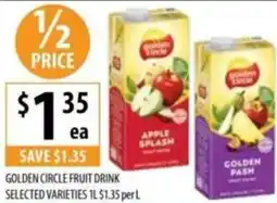 Supabarn Golden circle fruit drink selected varieties offer