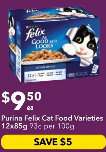 Ritchies Purina Felix Cat Food Varieties offer