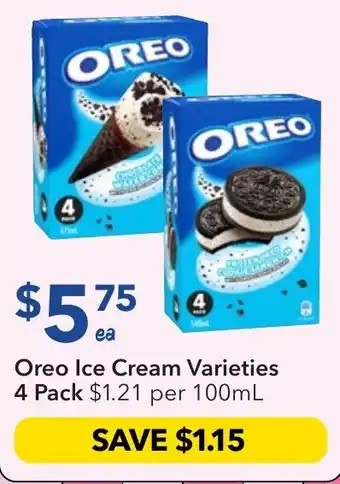 Ritchies Oreo Ice Cream Varieties 4 Pack offer