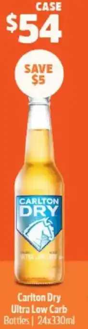 BWS Carlton Dry Ultra Low Carb Bottles offer