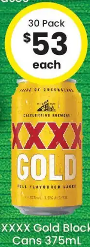 The Bottle O XXXX Gold Block Cans offer