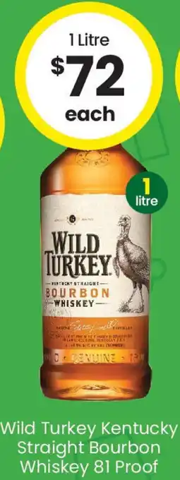 The Bottle O Wild Turkey Kentucky Straight Bourbon Whiskey 81 Proof offer