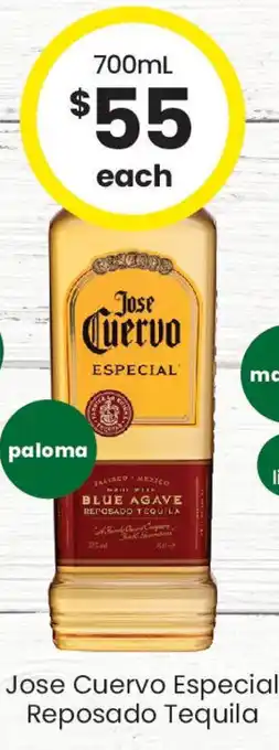 The Bottle O Jose Cuervo Especial Reposado Tequila offer